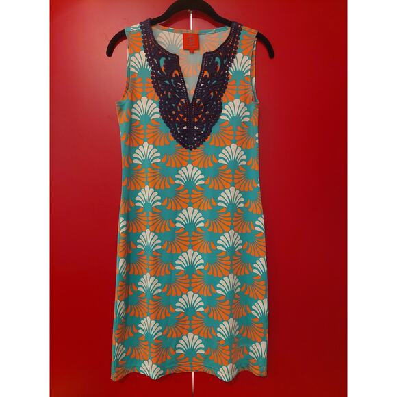 Tracy Negoshian Sleeveless V Neck Shift Dress, Size X-Small - Picture 1 of 6